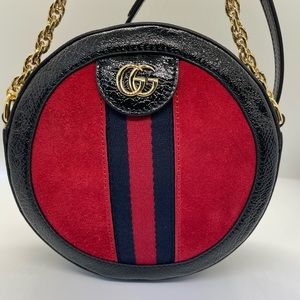 Gucci Ophidia Round Shoulder Bag Suede Mini